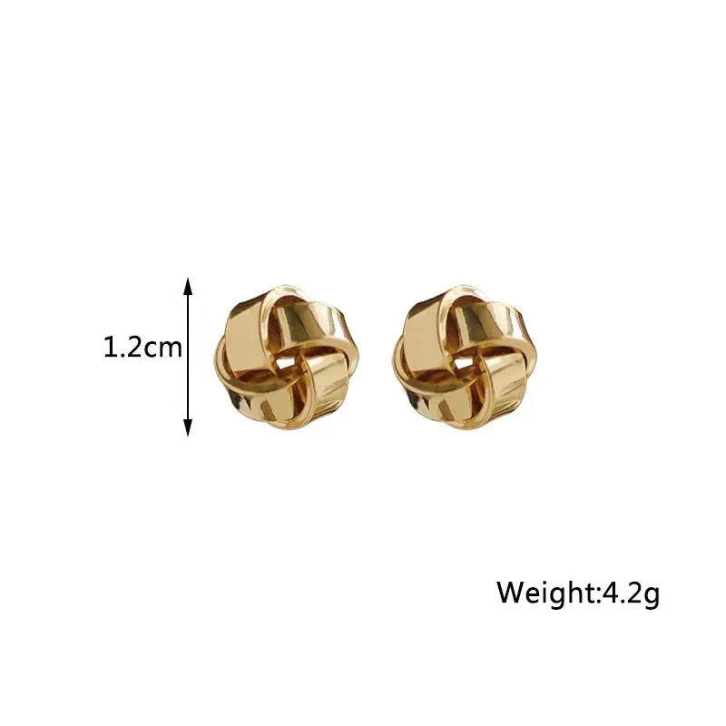 Twist Stud Earrings Gold Color Metal Women Earrings Rotating Spiral Unusual Earrings for Ladies European Jewelry