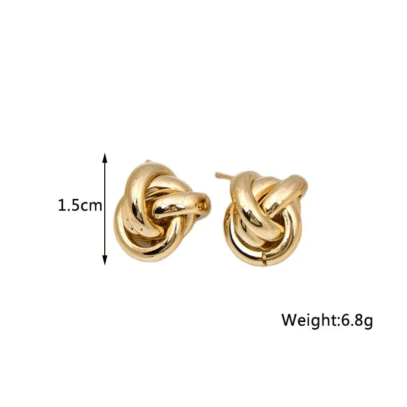 Twist Stud Earrings Gold Color Metal Women Earrings Rotating Spiral Unusual Earrings for Ladies European Jewelry