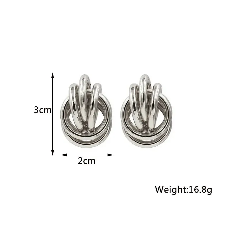 Twist Stud Earrings Gold Color Metal Women Earrings Rotating Spiral Unusual Earrings for Ladies European Jewelry