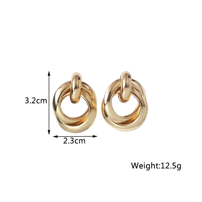 Twist Stud Earrings Gold Color Metal Women Earrings Rotating Spiral Unusual Earrings for Ladies European Jewelry