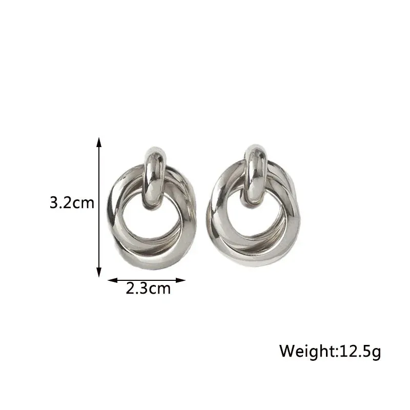 Twist Stud Earrings Gold Color Metal Women Earrings Rotating Spiral Unusual Earrings for Ladies European Jewelry