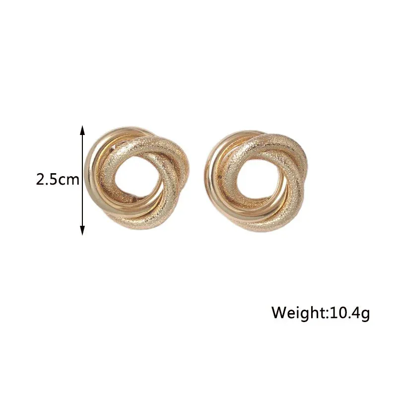 Twist Stud Earrings Gold Color Metal Women Earrings Rotating Spiral Unusual Earrings for Ladies European Jewelry