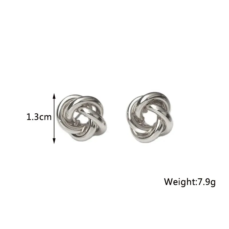 Twist Stud Earrings Gold Color Metal Women Earrings Rotating Spiral Unusual Earrings for Ladies European Jewelry