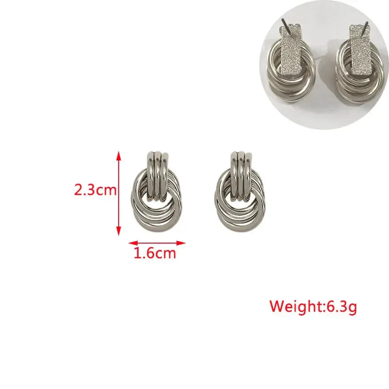 Twist Stud Earrings Gold Color Metal Women Earrings Rotating Spiral Unusual Earrings for Ladies European Jewelry