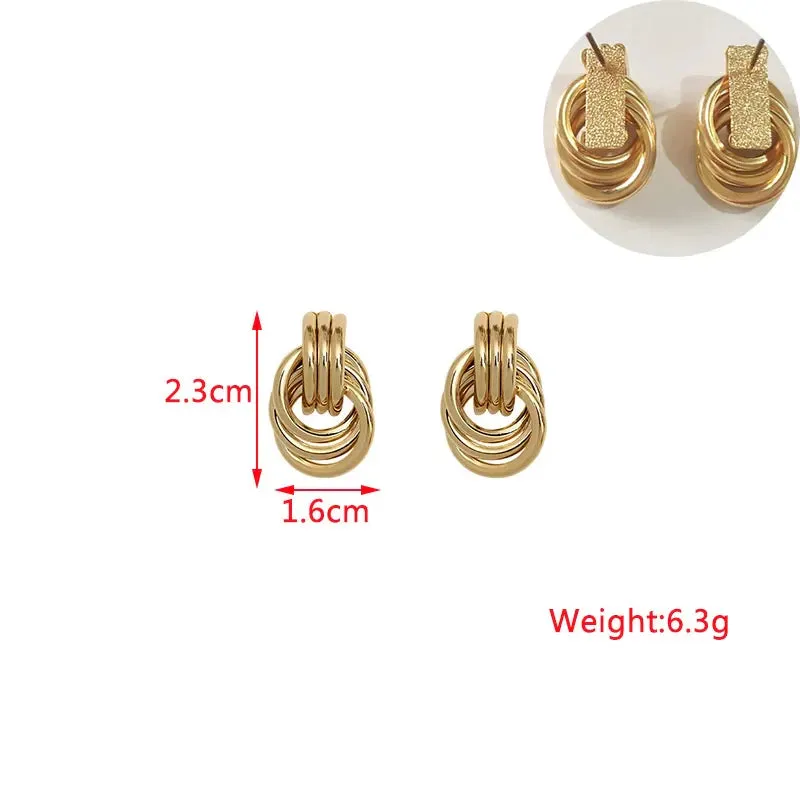 Twist Stud Earrings Gold Color Metal Women Earrings Rotating Spiral Unusual Earrings for Ladies European Jewelry
