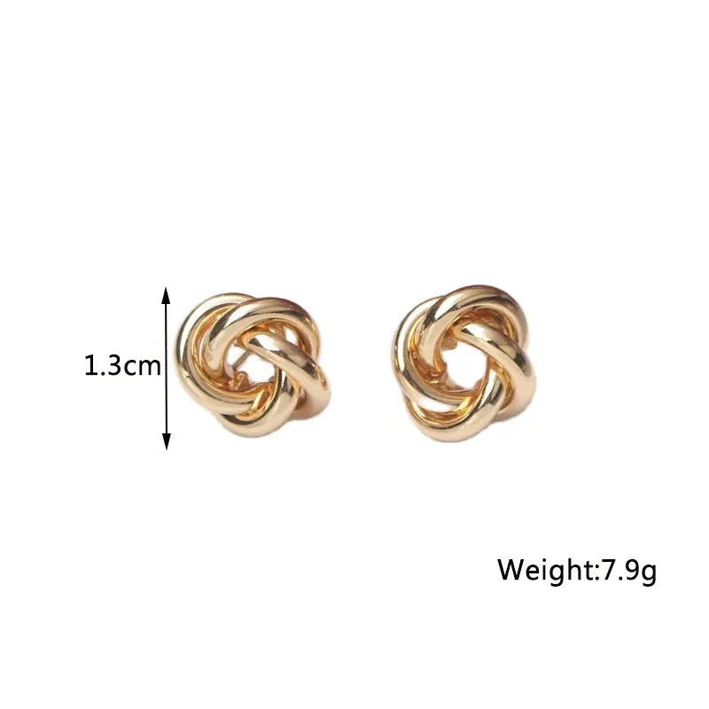 Twist Stud Earrings Gold Color Metal Women Earrings Rotating Spiral Unusual Earrings for Ladies European Jewelry