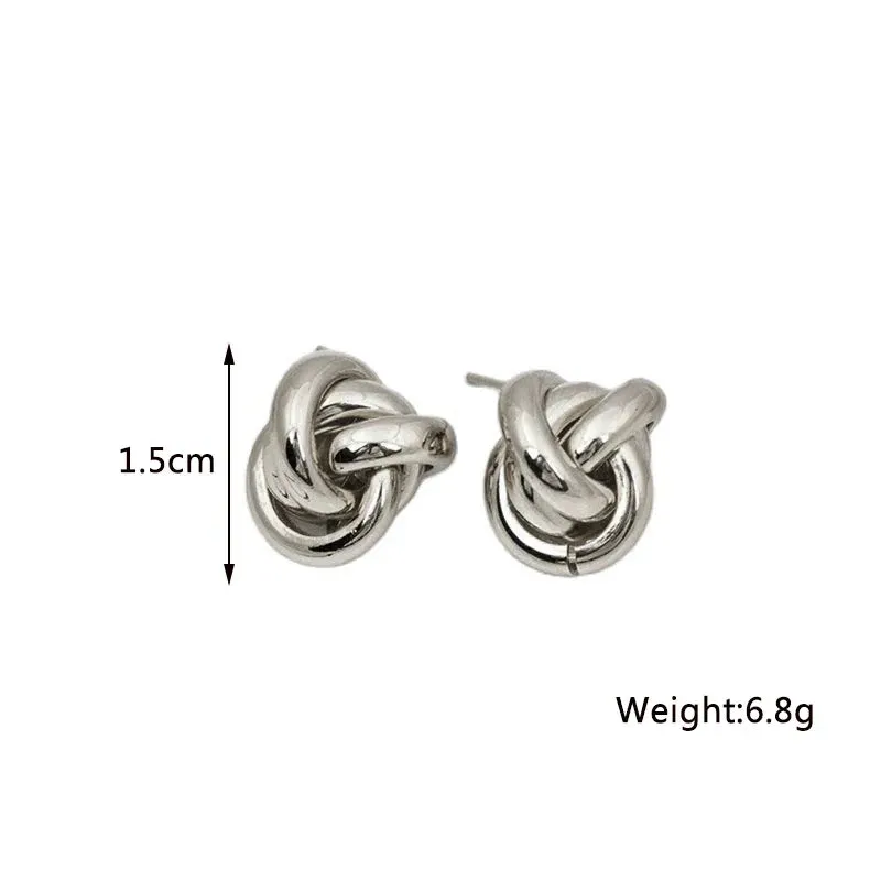 Twist Stud Earrings Gold Color Metal Women Earrings Rotating Spiral Unusual Earrings for Ladies European Jewelry