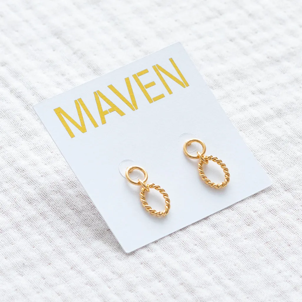 Twisted Ribbed Drop Earring