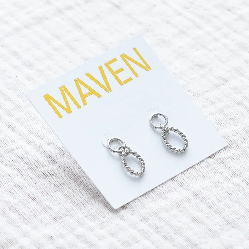 Twisted Ribbed Drop Earring