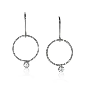 Twisted Topaz Charm Sterling Silver Fishhook Earrings - Dainty and Brilliant
