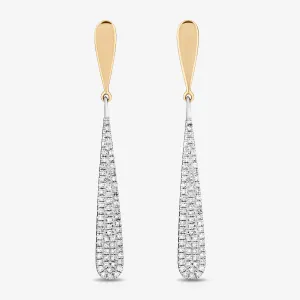 Two Tone Teardrop diamond earring