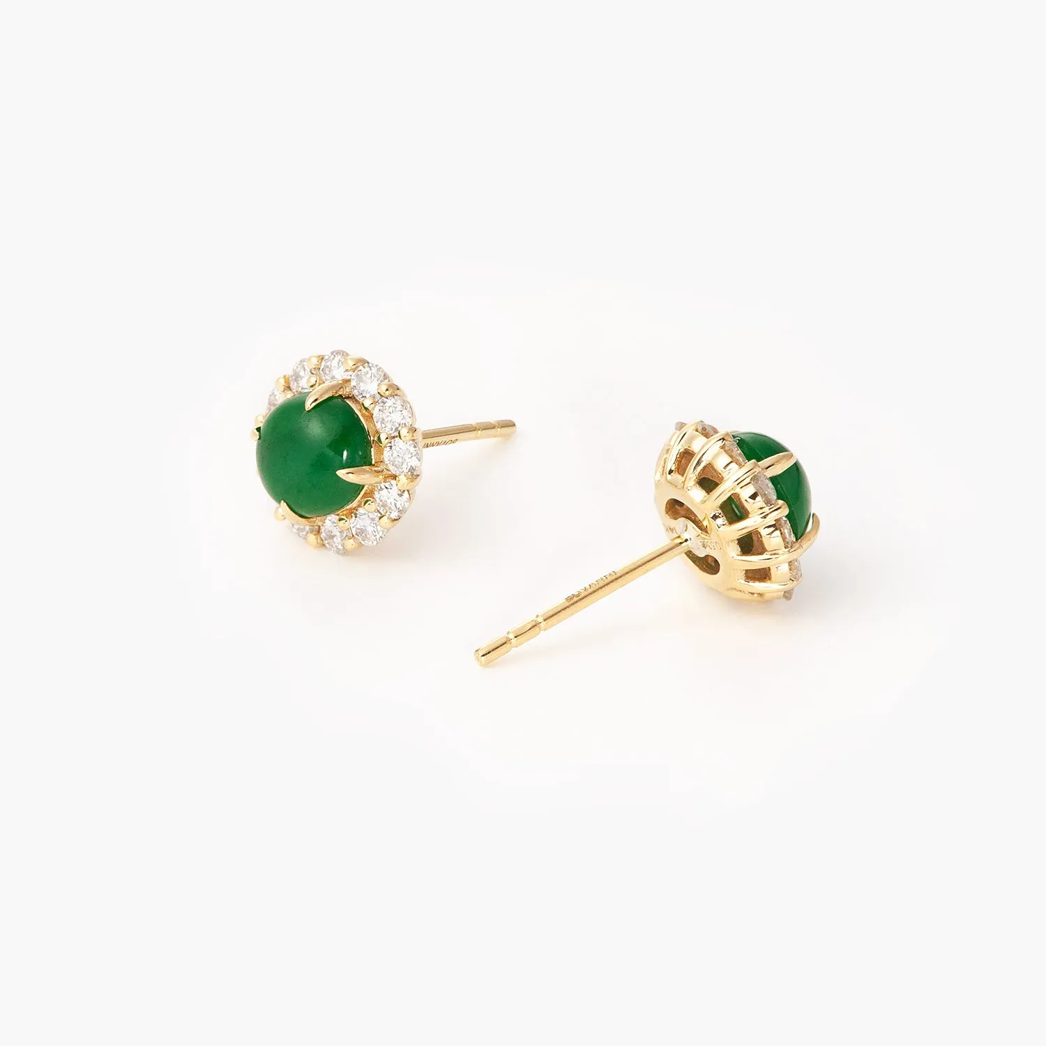 VIntage Chrysoprase Earrings Jeweled Screw On gold filled