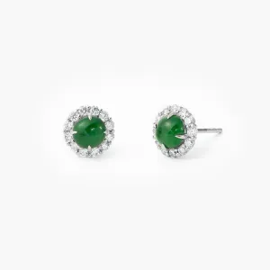 VIntage Chrysoprase Earrings Jeweled Screw On gold filled