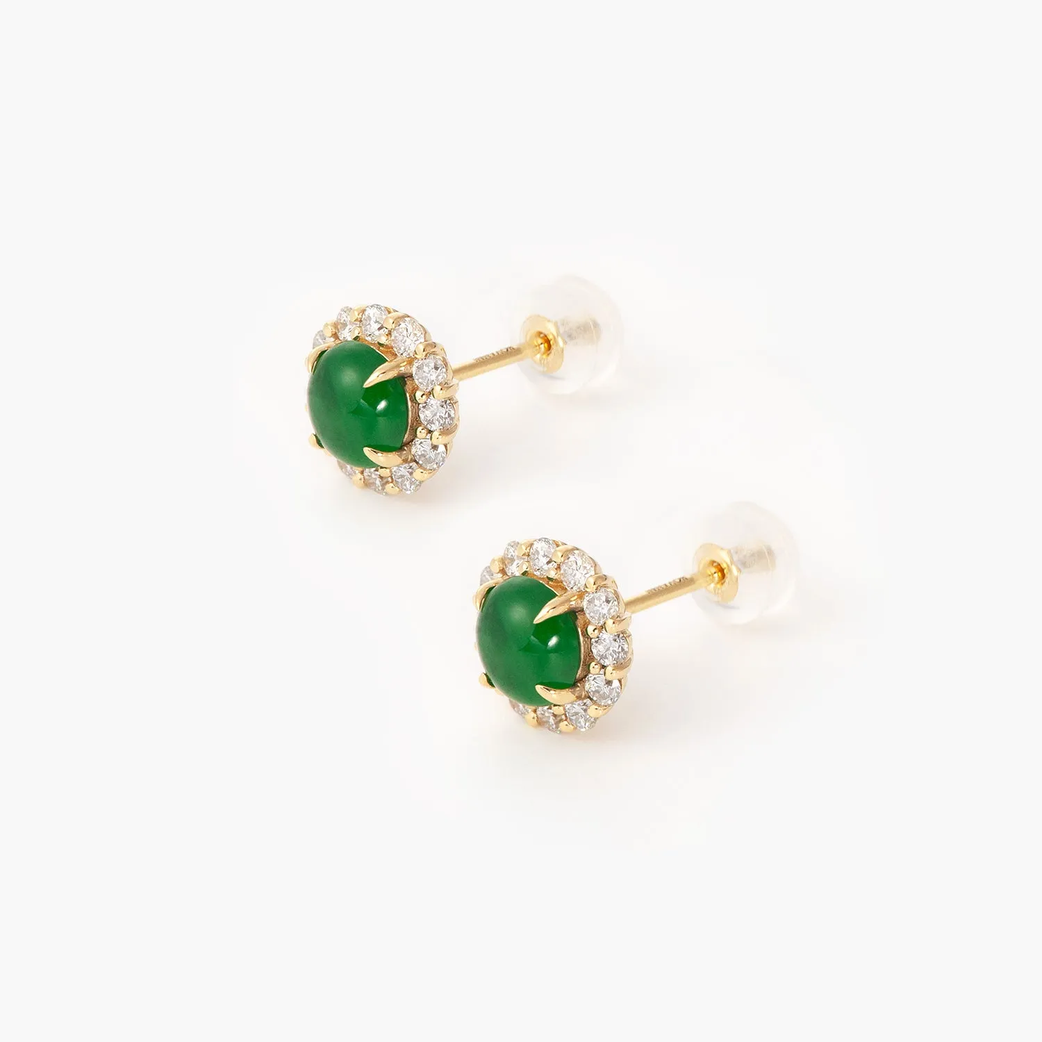 VIntage Chrysoprase Earrings Jeweled Screw On gold filled