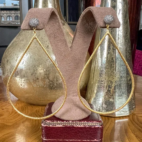 Vintage Diamond & Large Teardrop Earrings