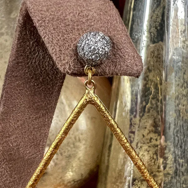 Vintage Diamond & Large Teardrop Earrings