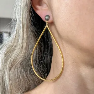 Vintage Diamond & Large Teardrop Earrings