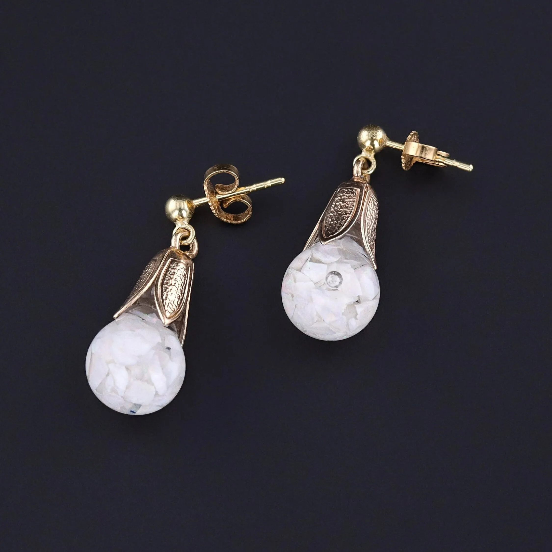 Vintage Floating Opal Earrings