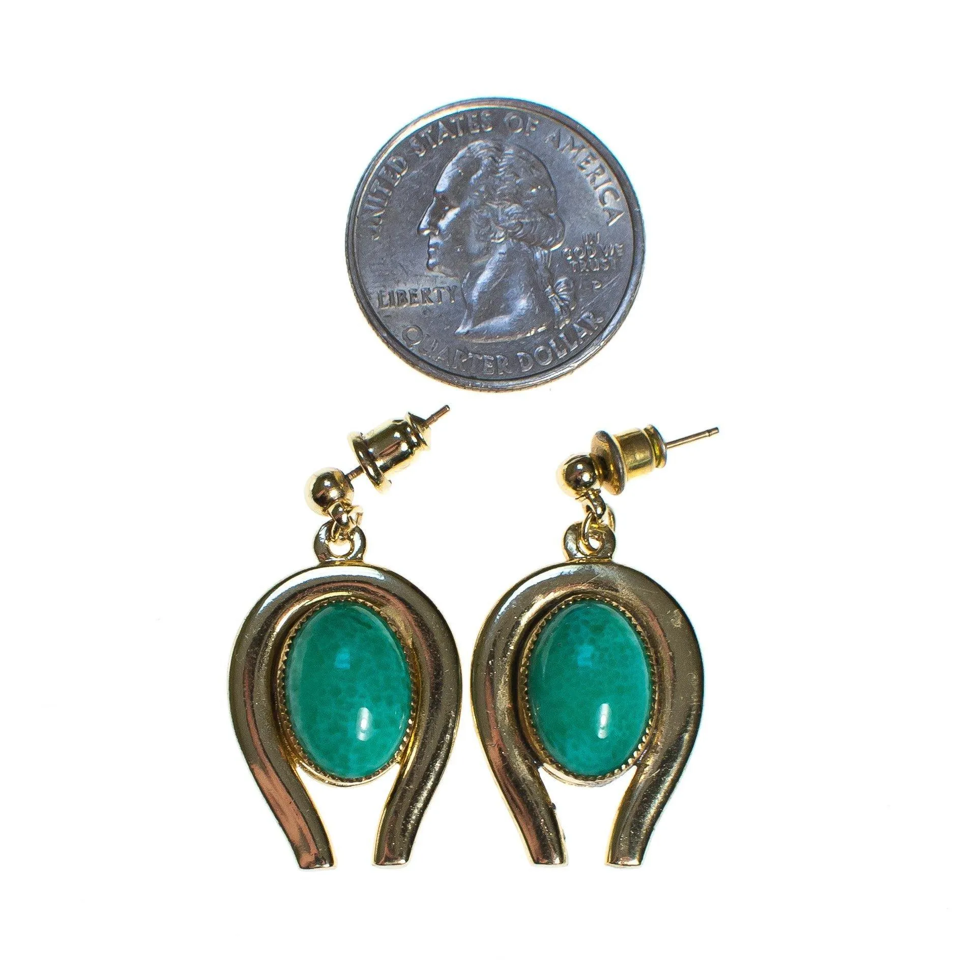 Vintage Jade Green Peking Glass Style Dangling Drop Earrings