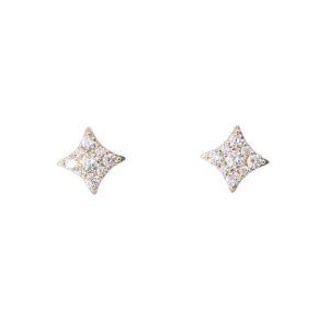 Vlora Yellow Gold Star Diamond Stud Earrings