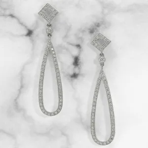 White Gold and Diamond Drop Earrings