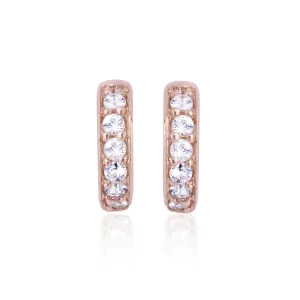 White Sapphire Rose Gold Huggies