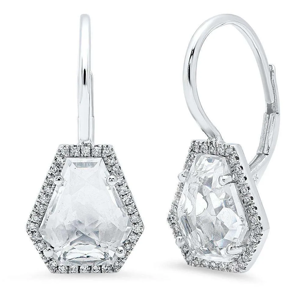 White Topaz Drop Earrings