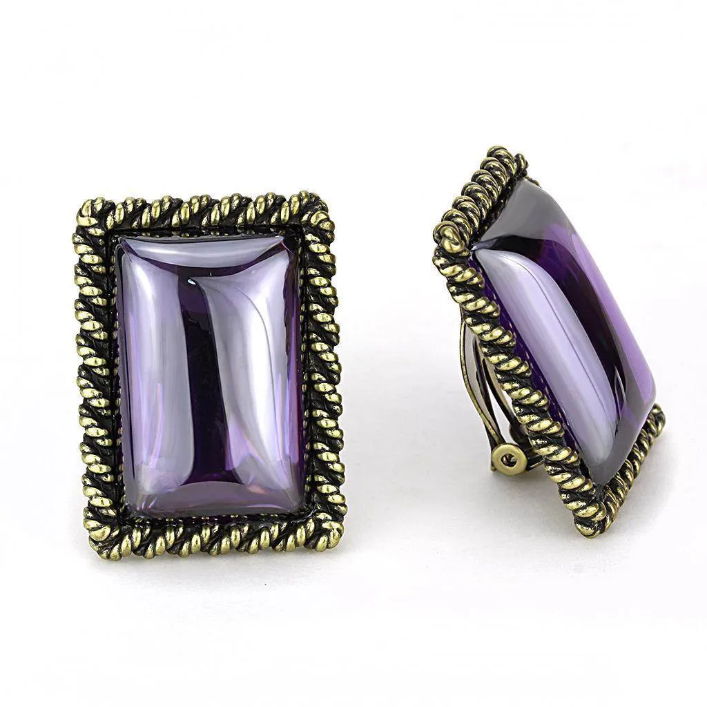 Women's Earrings - LO4178 - Antique Copper Brass Earrings