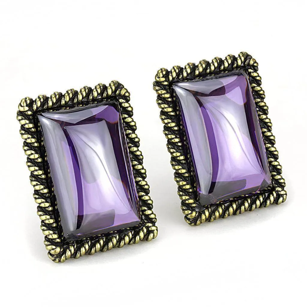 Women's Earrings - LO4178 - Antique Copper Brass Earrings