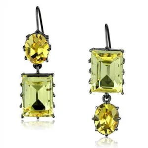 Women's Earrings - Yellow Topaz Light Black  (IP Gun)