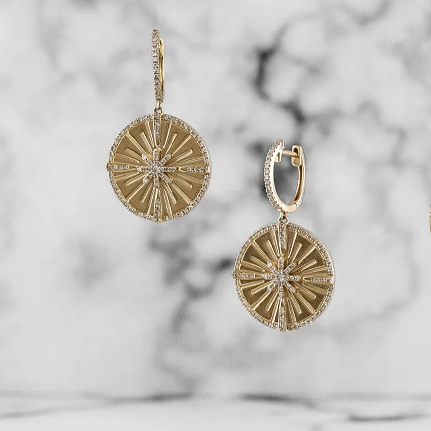 Yellow Gold Medallion Earrings