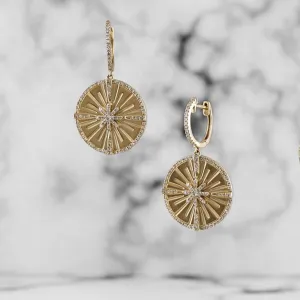Yellow Gold Medallion Earrings