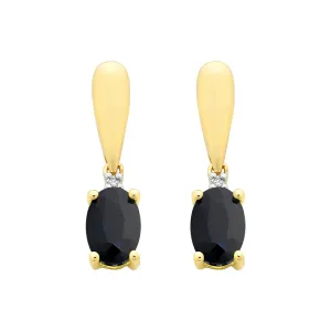 Yellow Gold Sapphire & Diamond Studs