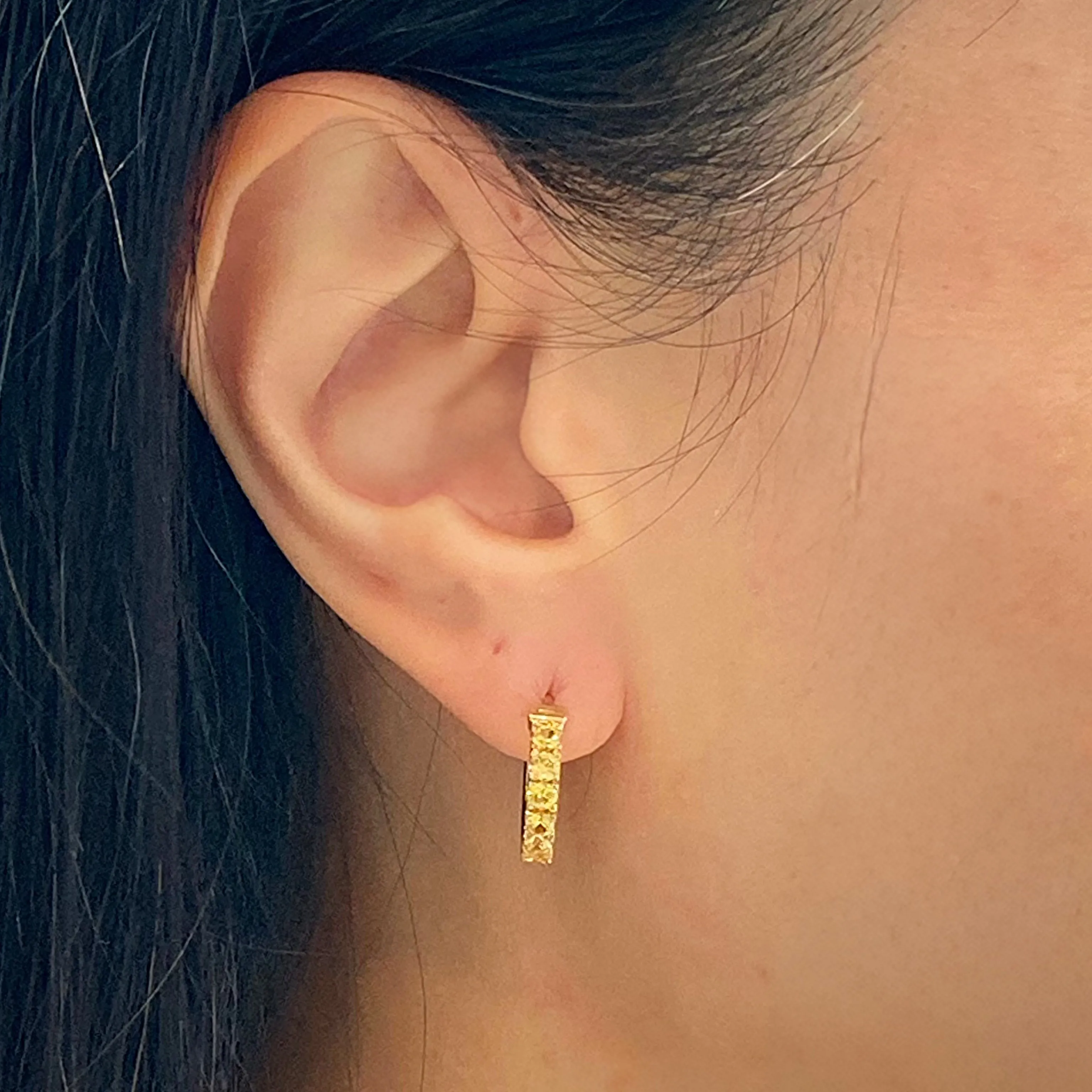 Yellow Sapphire Hoop Earrings