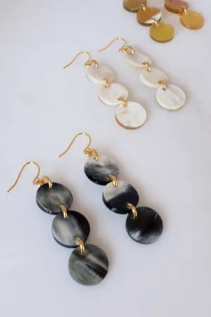 Yen Bai 16K Gold-Plated Brass Buffalo Horn Circle Drop Earrings