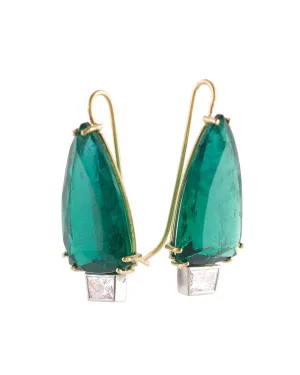 Zambian Emerald and Diamond Earrings