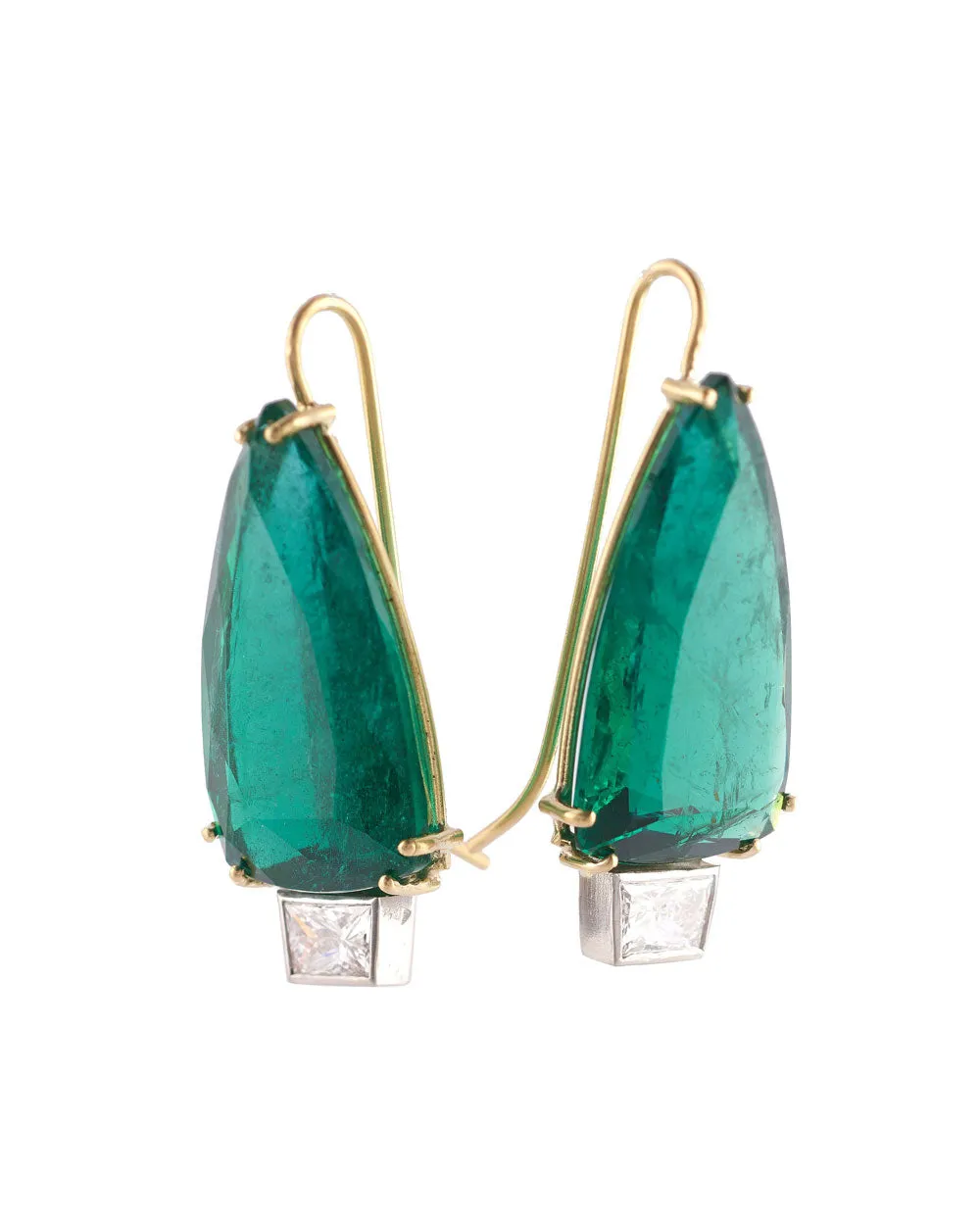 Zambian Emerald and Diamond Earrings