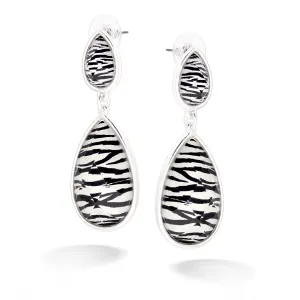 ZEBRA PRINT ACRYLIC EARRINGS #FW1203142 (SC11)