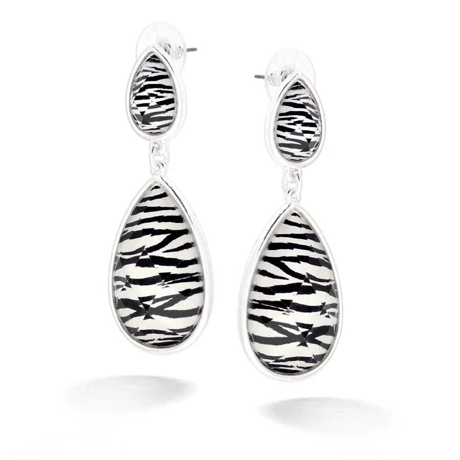 ZEBRA PRINT ACRYLIC EARRINGS #FW1203142 (SC11)